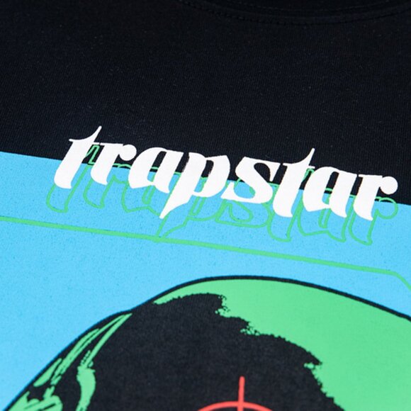 Trapstar Green Portrait Print Black T Shirt - Picture 3 of 5